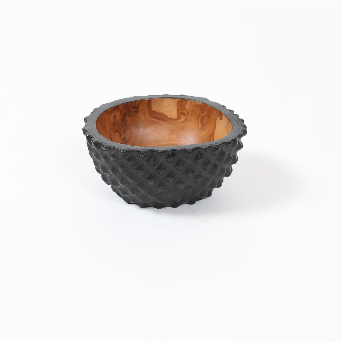 Durian Style Carved Wooden Bowl Black and Natural Finish Bowls GBO GBO NZ