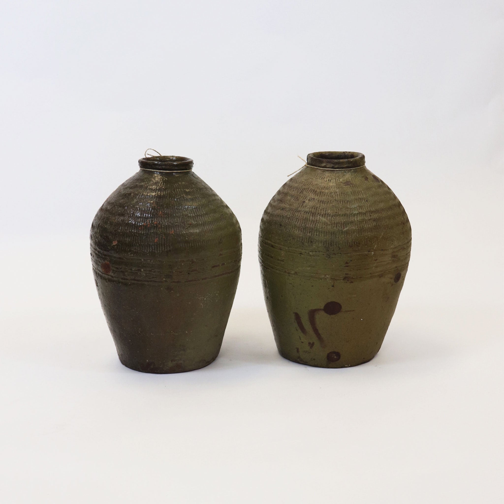 Antique Green Pottery Vase