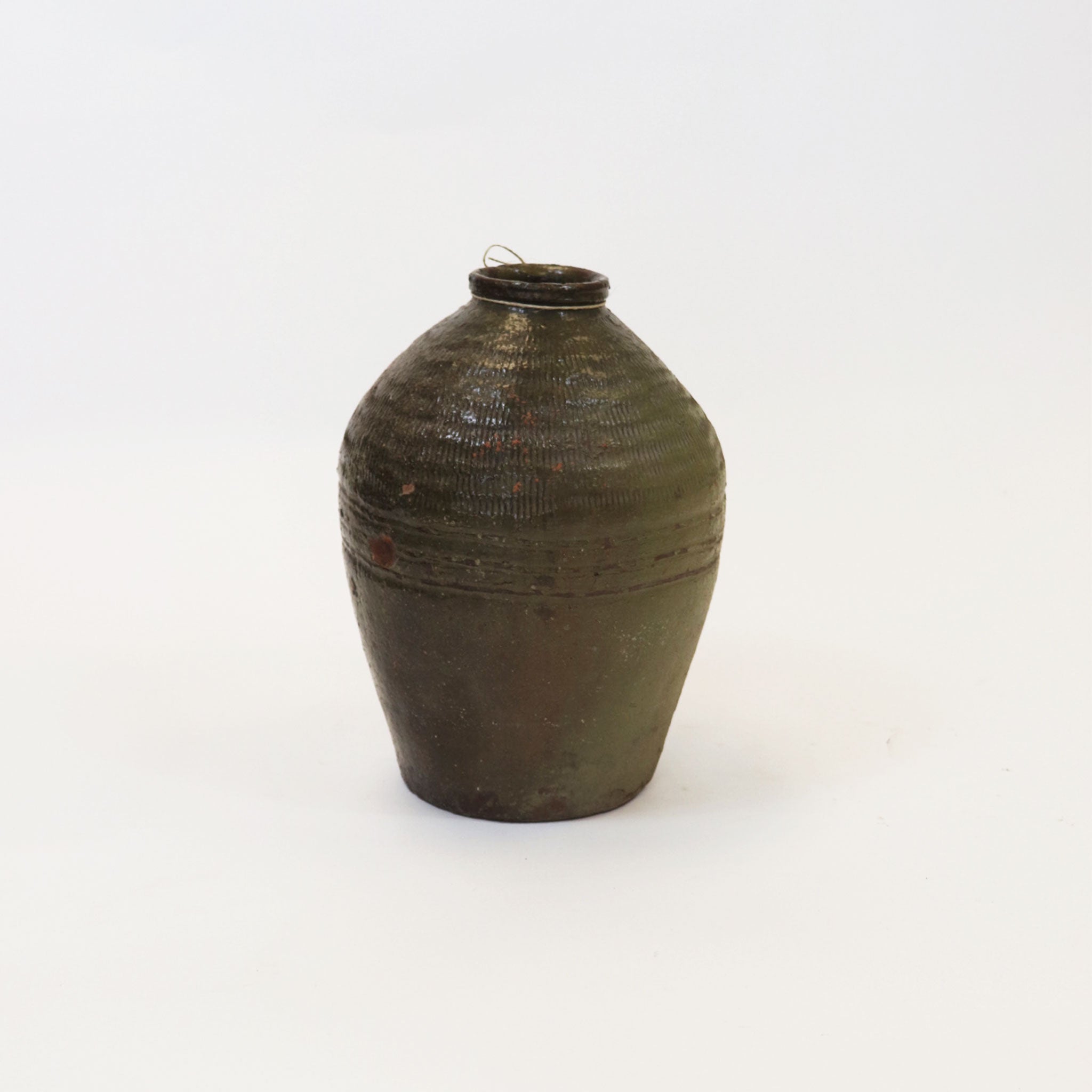 Antique Green Pottery Vase