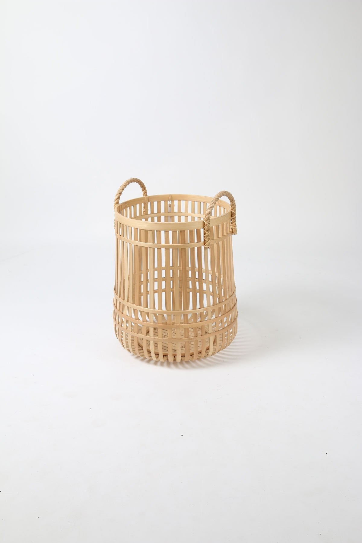 Bamboo Basket with Rope Handles
