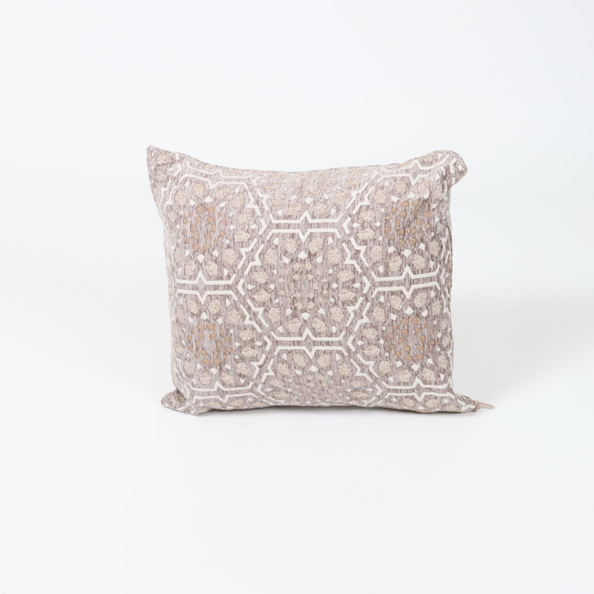Beige Double Sided Patterned Cotton Cushion Cover