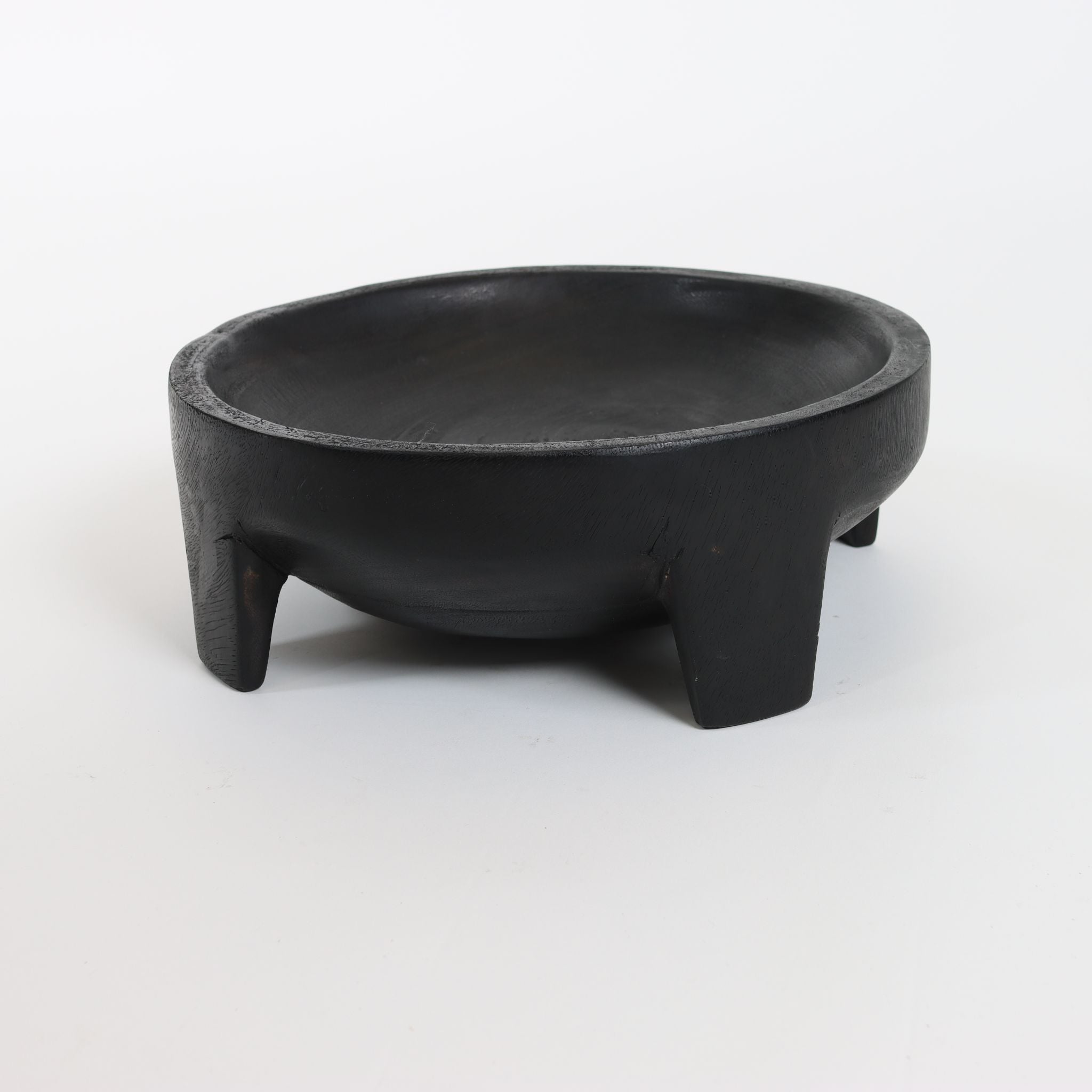 Black Wooden Kava Style Bowl on Legs