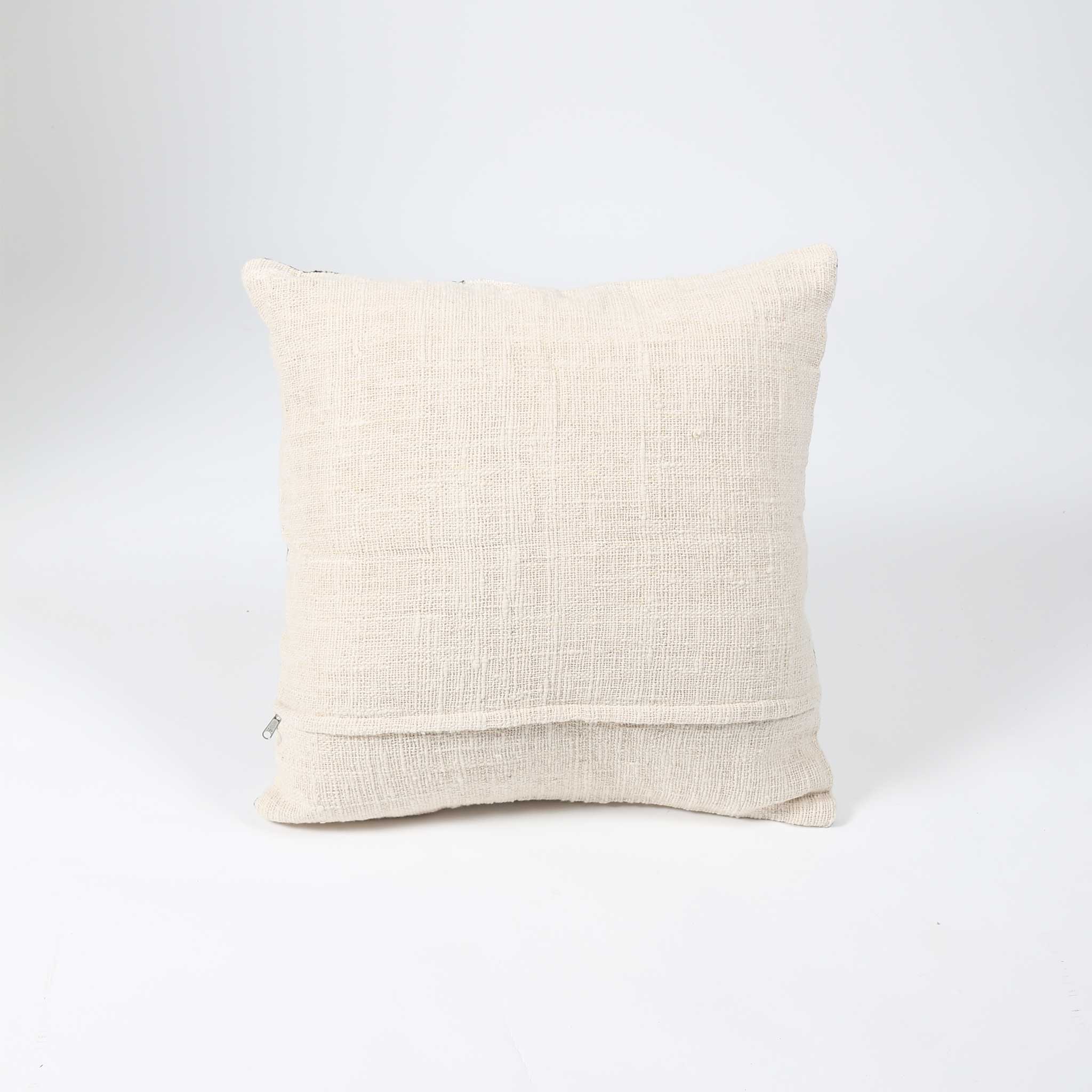 Black and Natural Patterned Cotton Cushion Cover