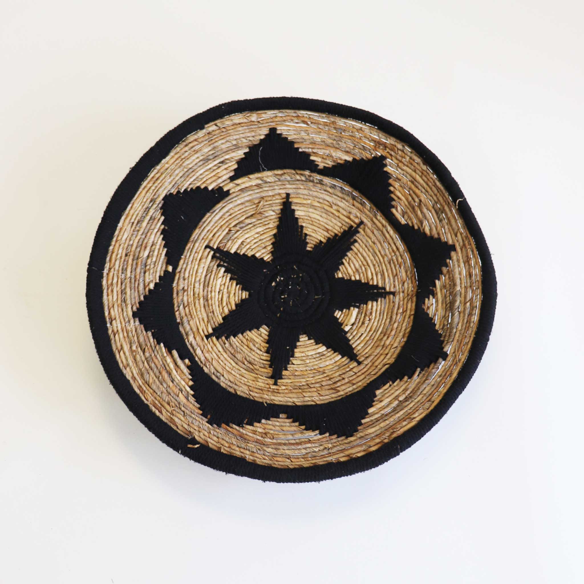 Decorative Black & Natural Rope Woven Wall Art/Plate