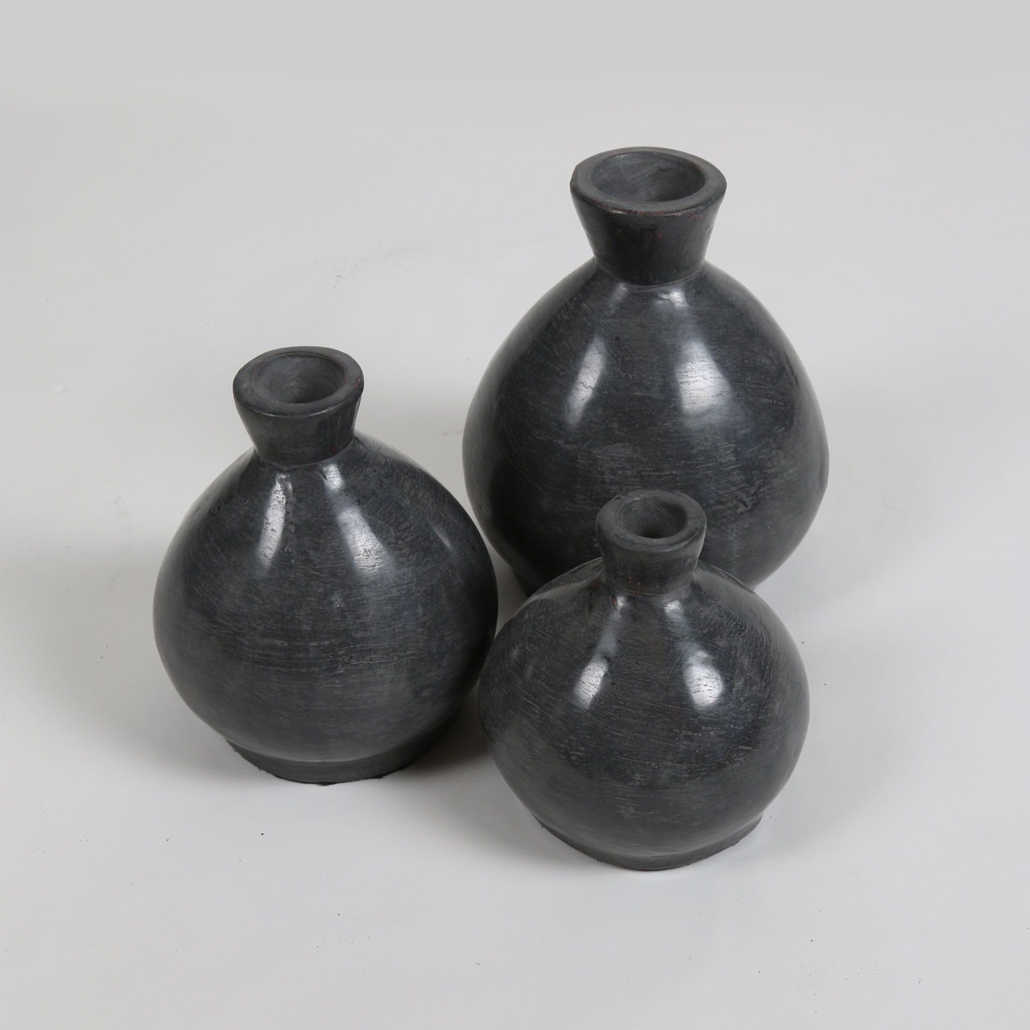 Distressed Black and Grey Pottery Vase