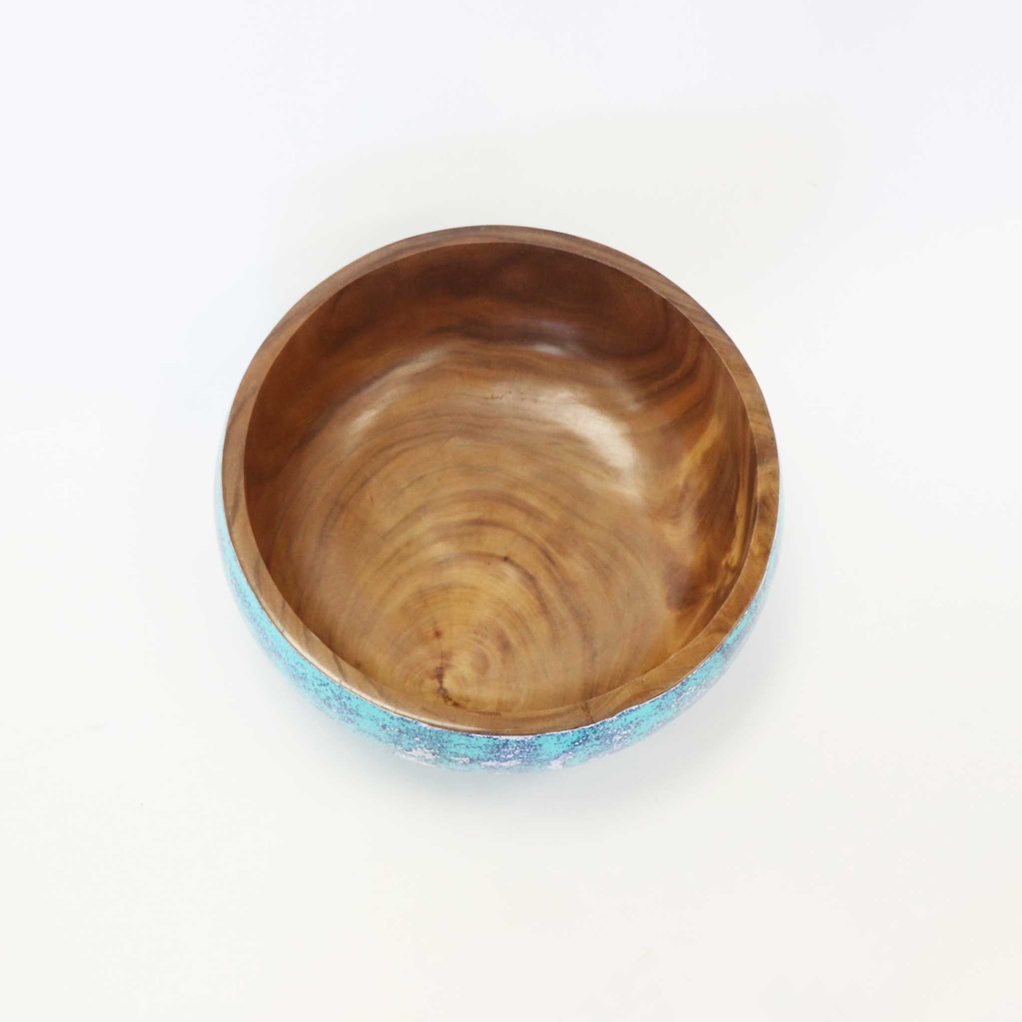 Blue Speckled Suar Wood Bowl