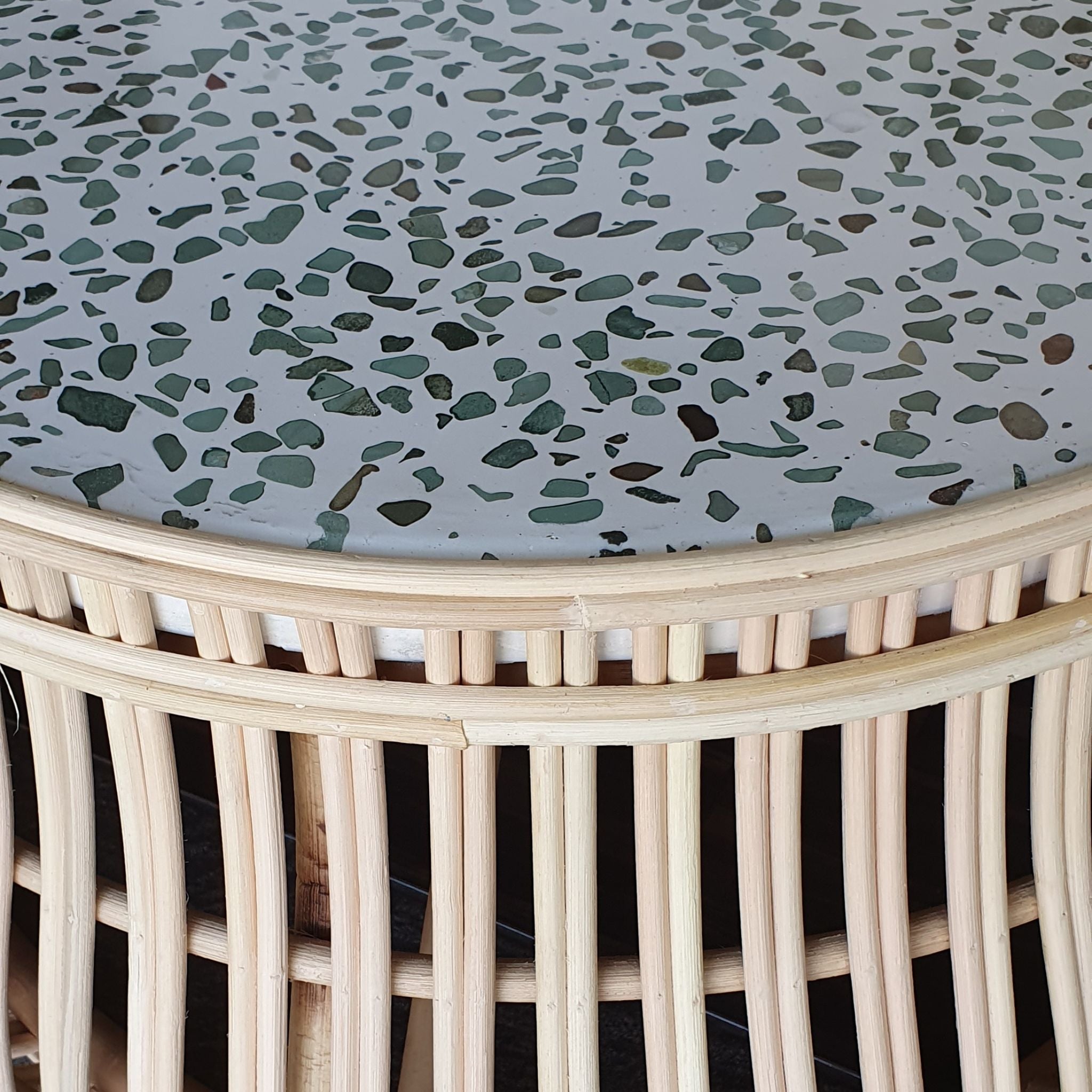 Eco-Crete Concrete and Rattan Coffee Table