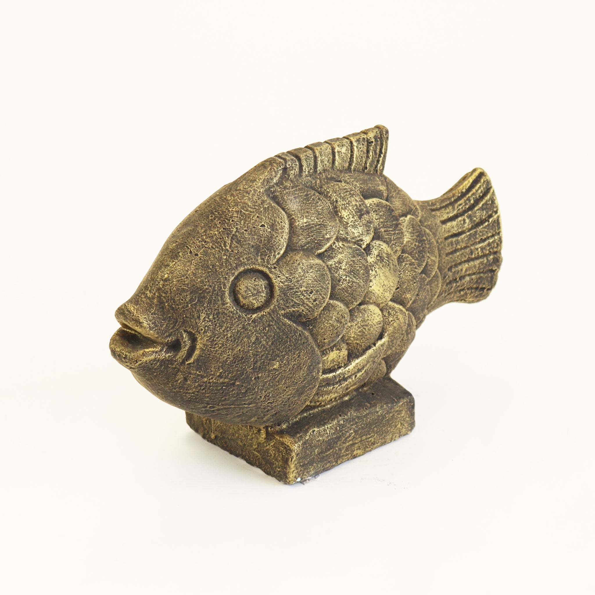 Gold Concrete Fish Statue