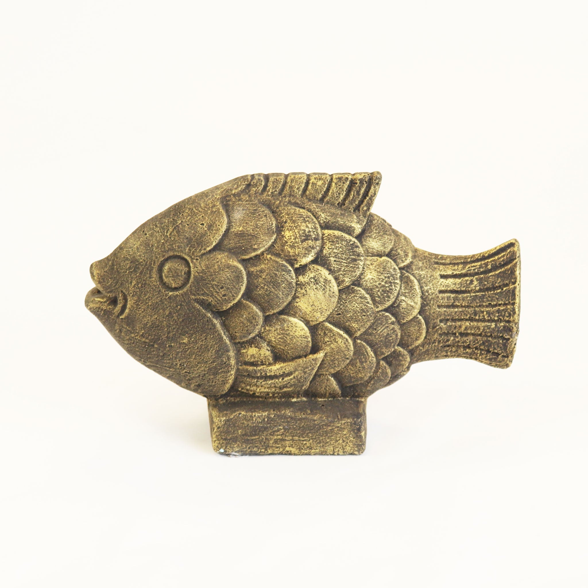 Gold Concrete Fish Statue