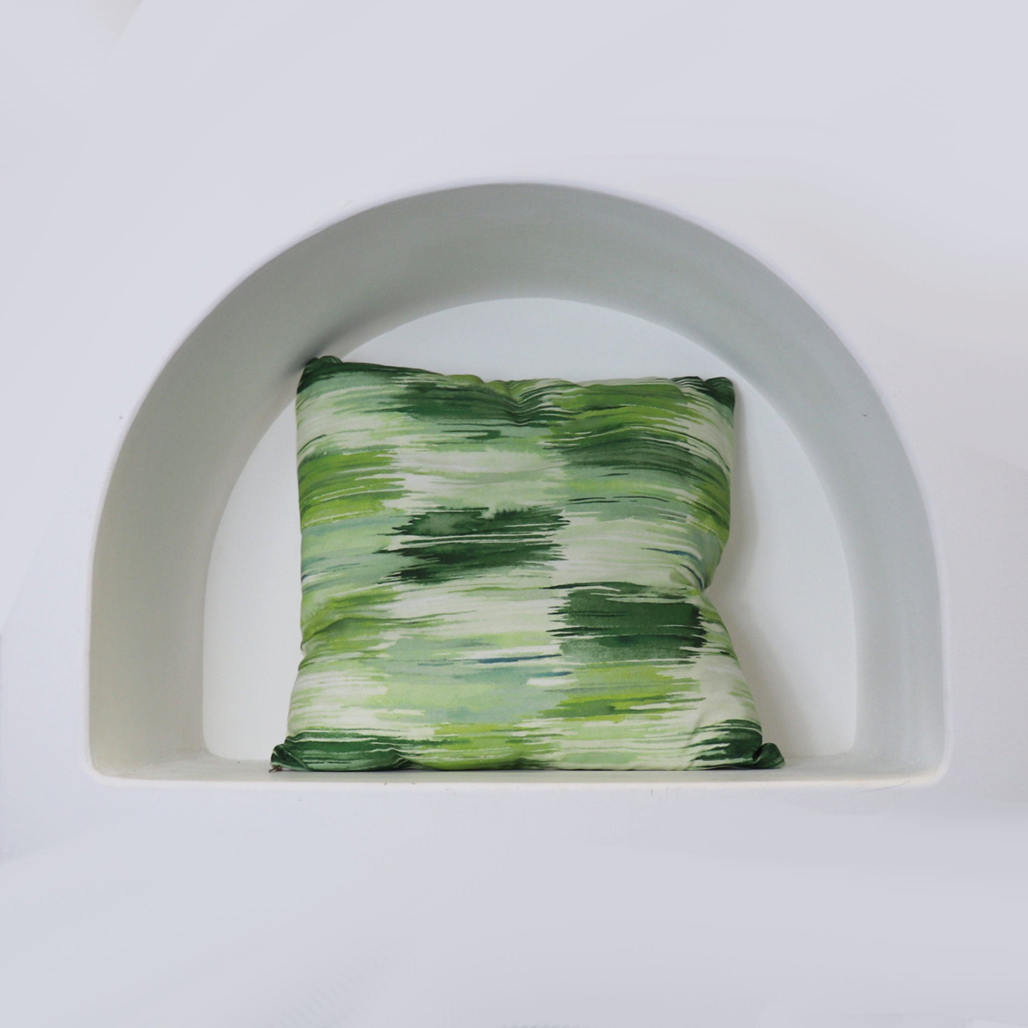 Green Toned Pattern Cotton Cushion Cover