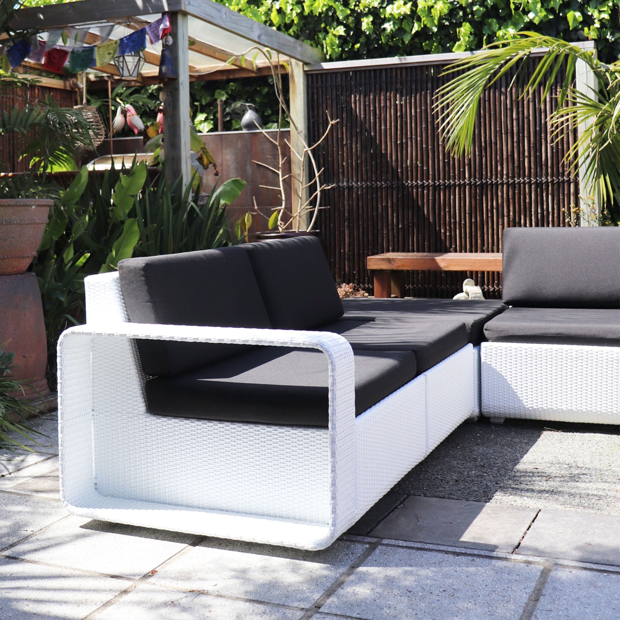 'Hamptons' Modular Wicker Sofa Setting in White