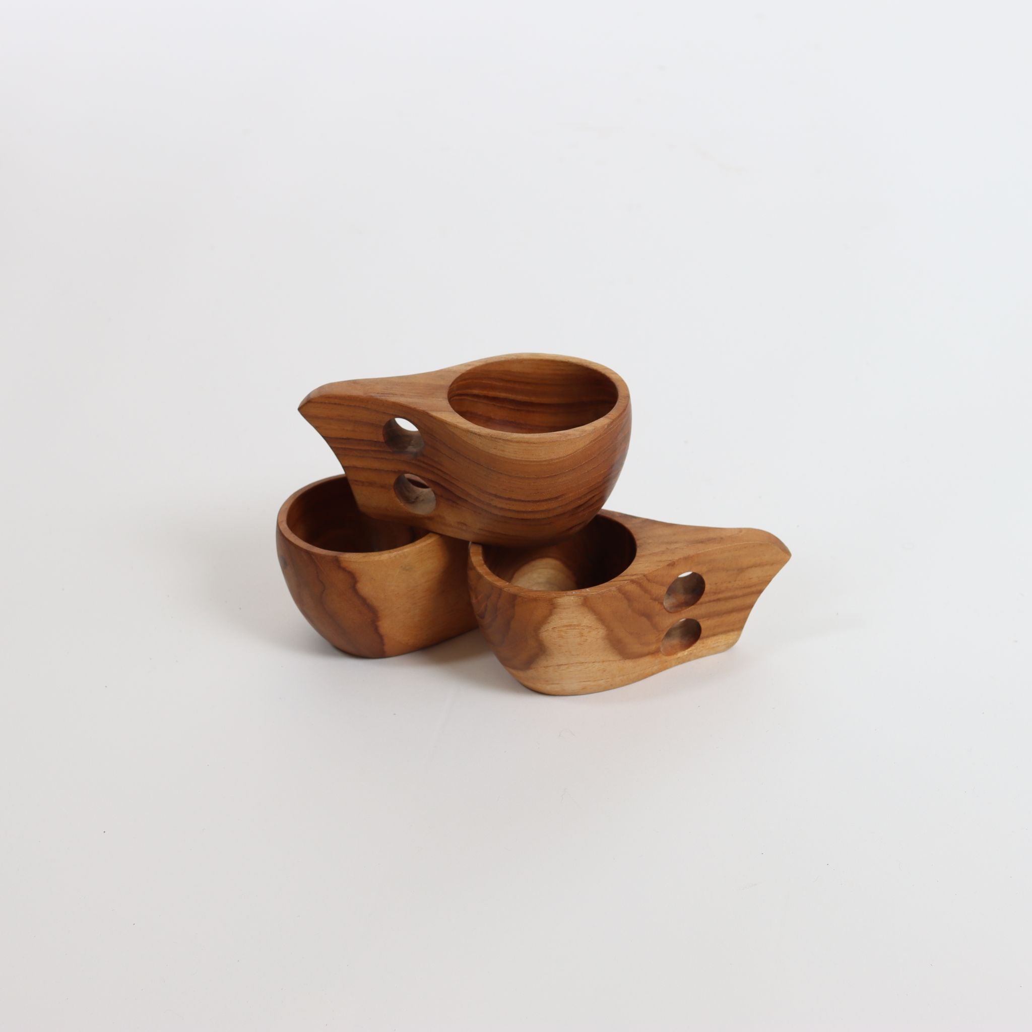 Hand Crafted Teak Cup Art Piece