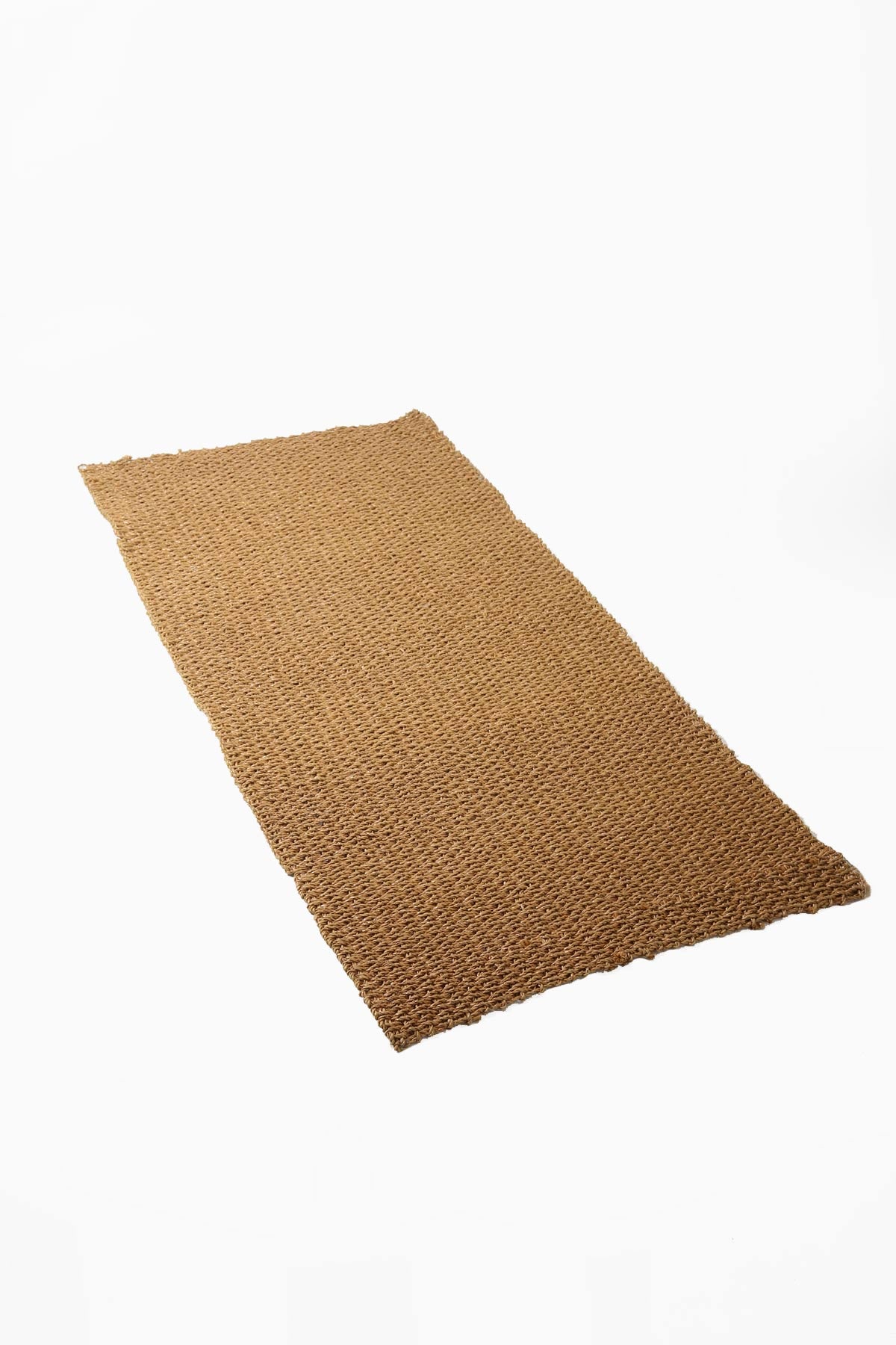 Hand Woven Recycled Plastic Floor Mat - Golden Brown