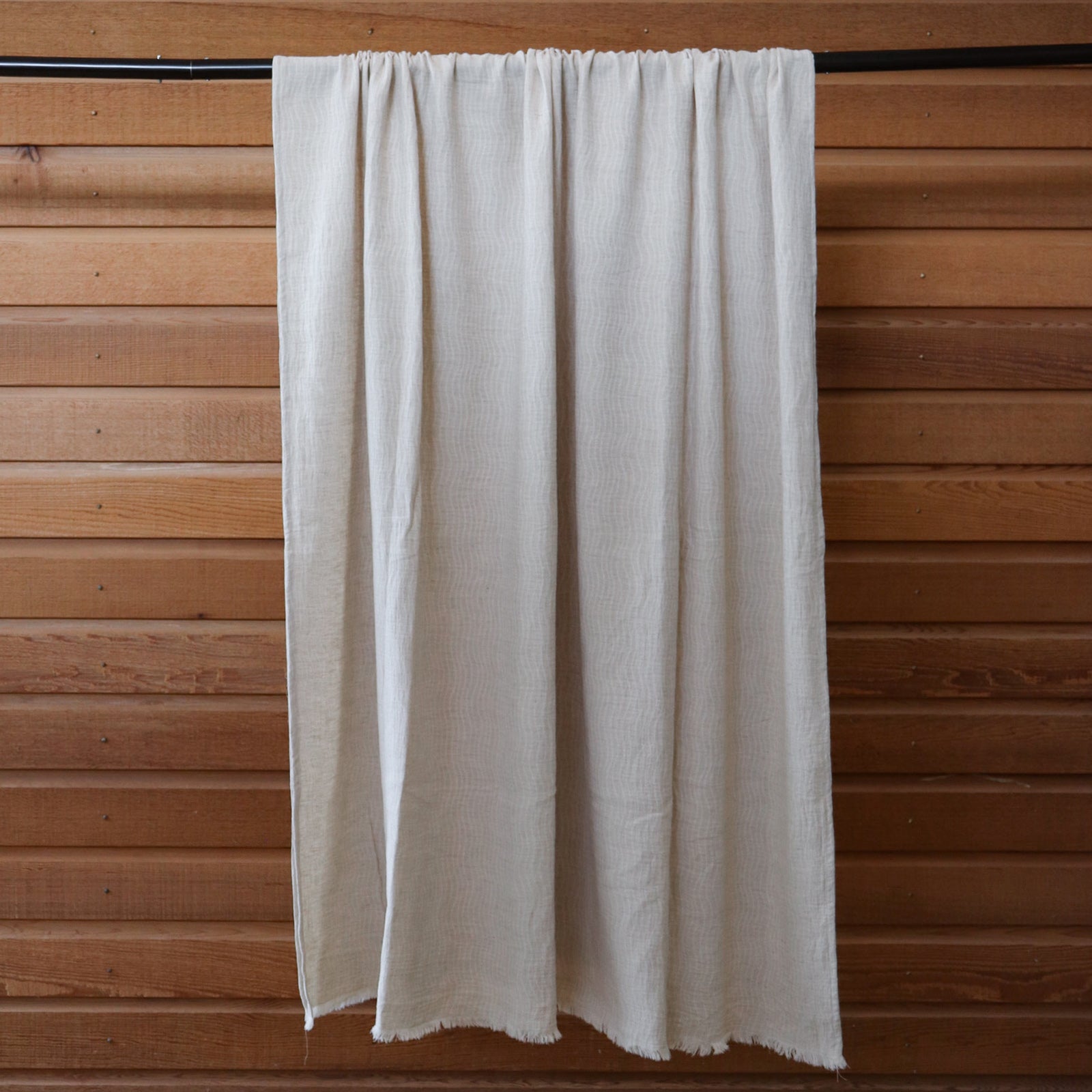 Natural Linen Throw with Fringing