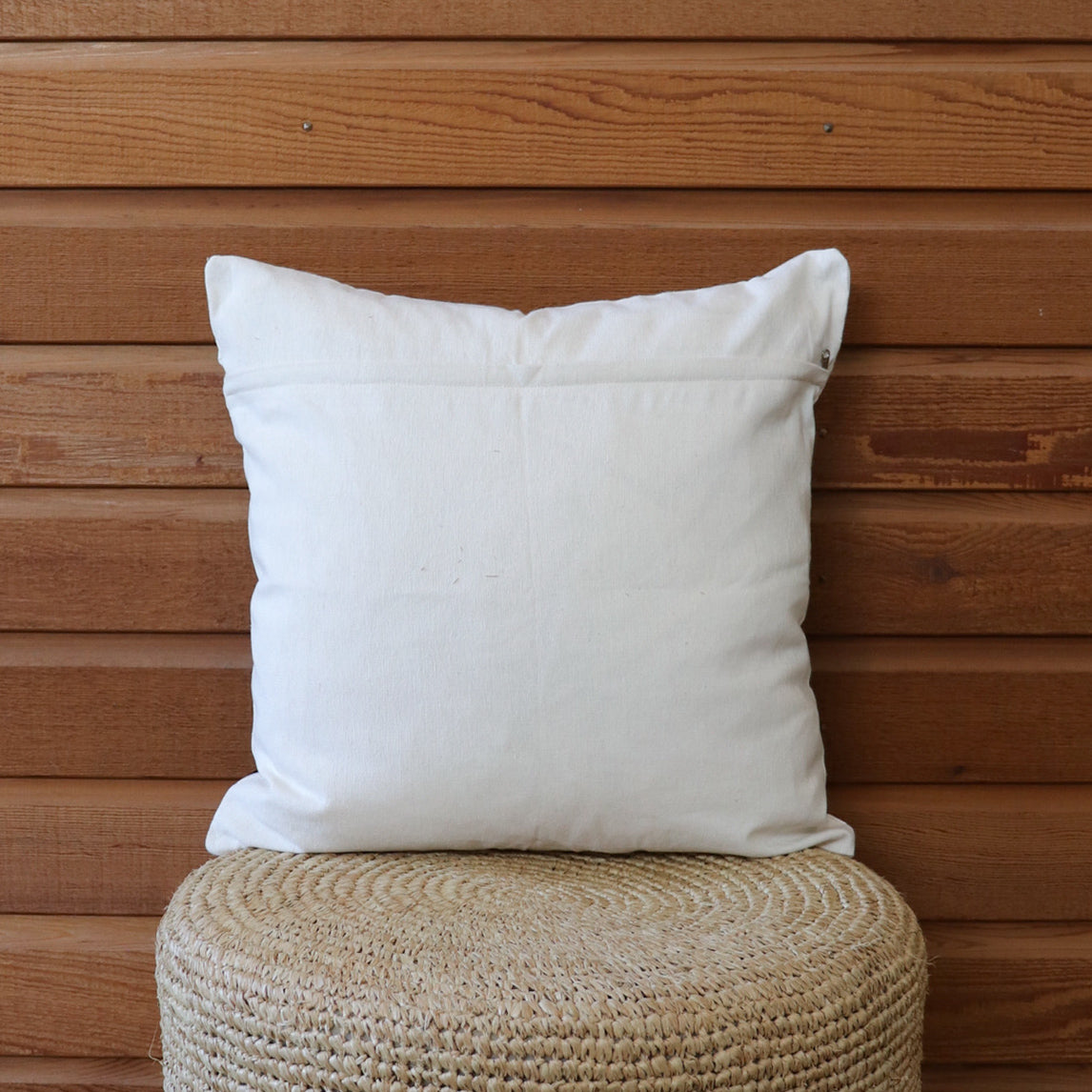 White & Black Orb Patterned Cotton Cushion Cover