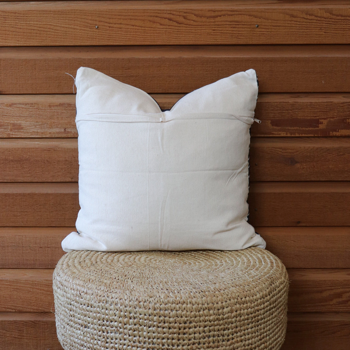 Black & Cream Patterned Cotton Cushion Cover