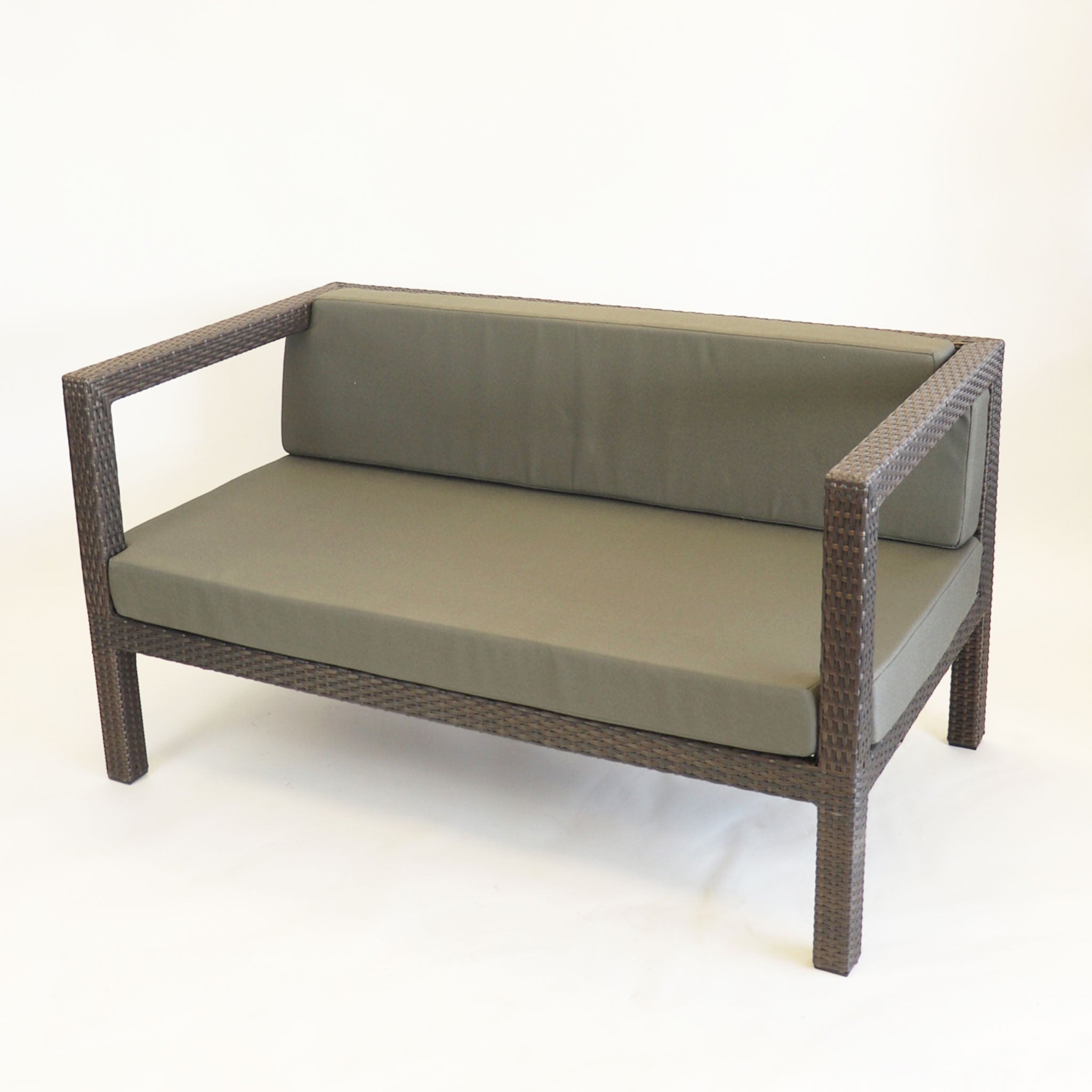 'Ibis' Outdoor Dark Brown Wicker Sofa Set with Dark Grey Cushions
