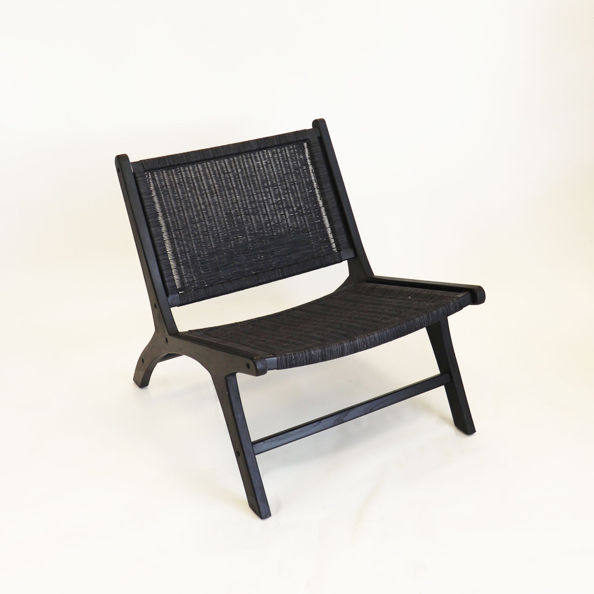 Loom Woven Black Teak Chair