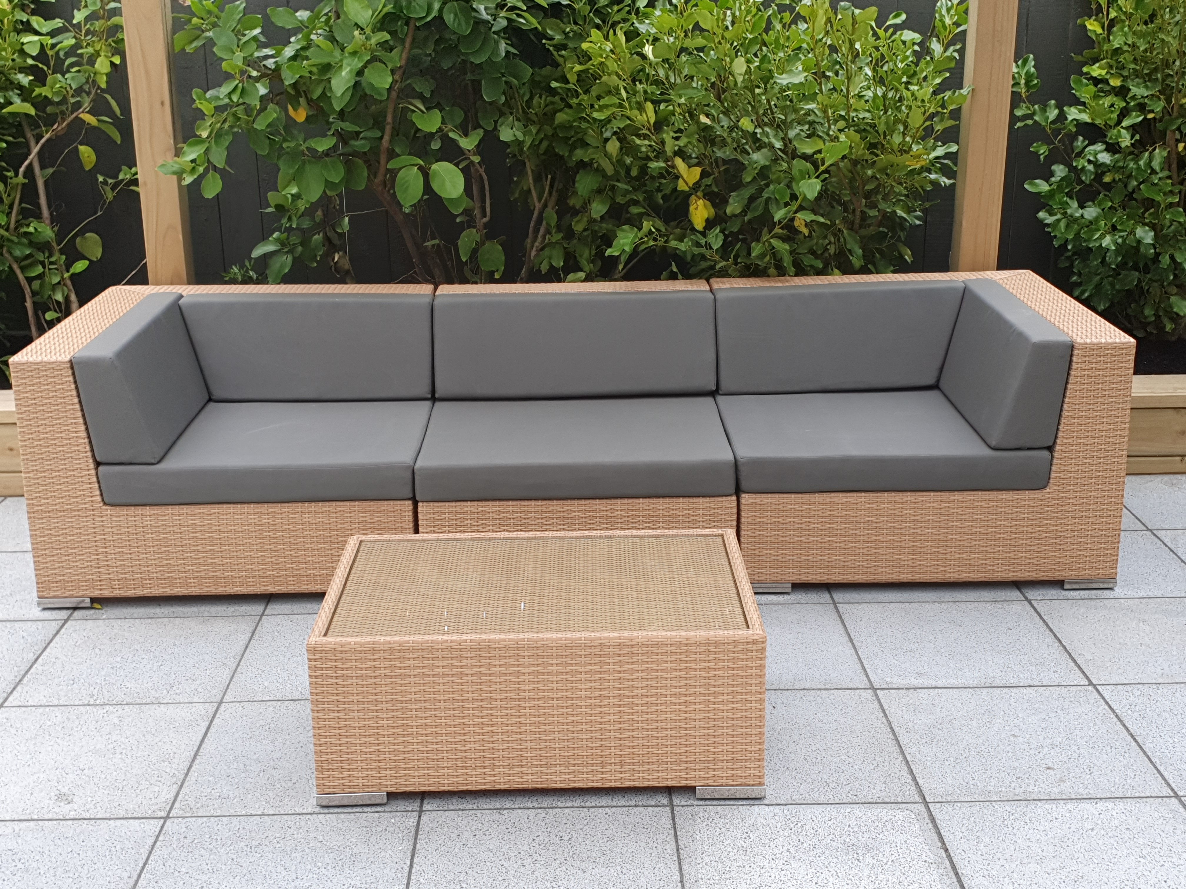 'Modul' Modular Wicker Sofa and Coffee Table Setting
