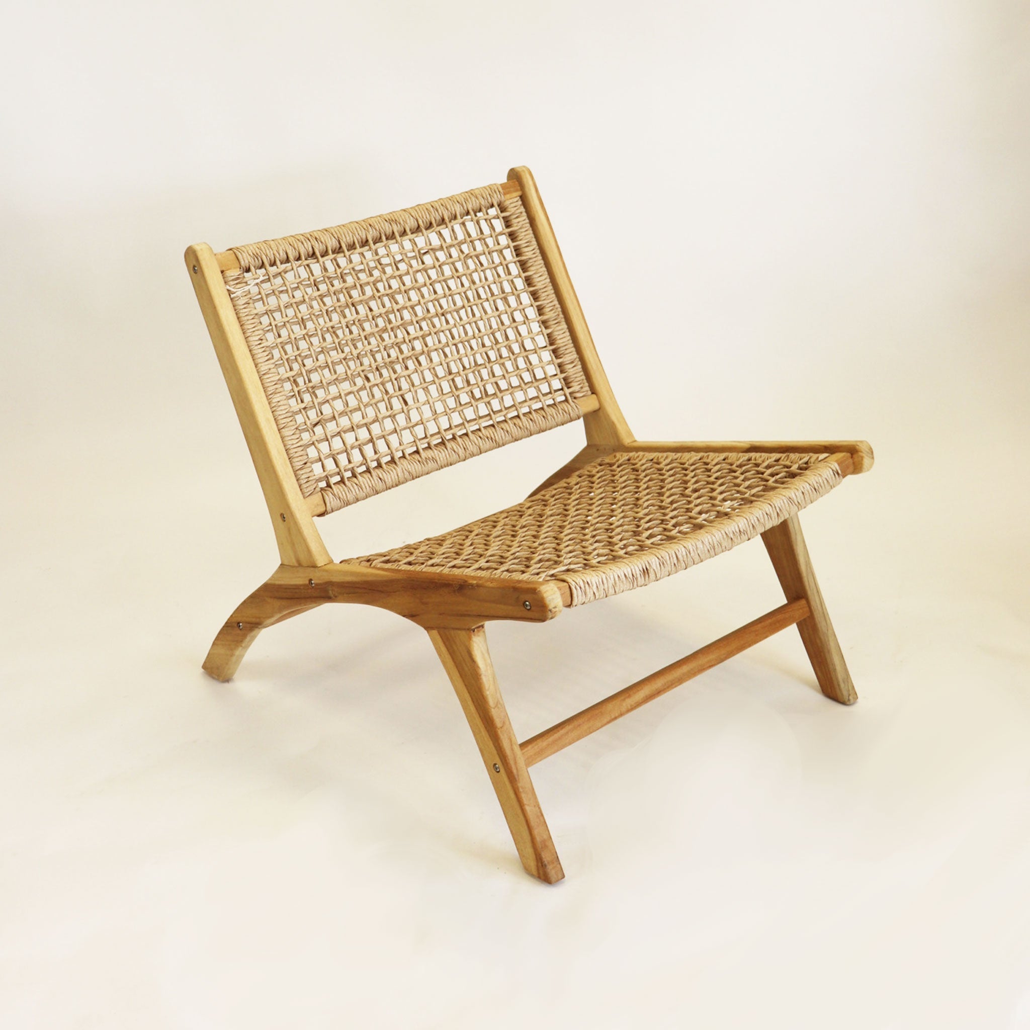 Natural Woven Teak Chair