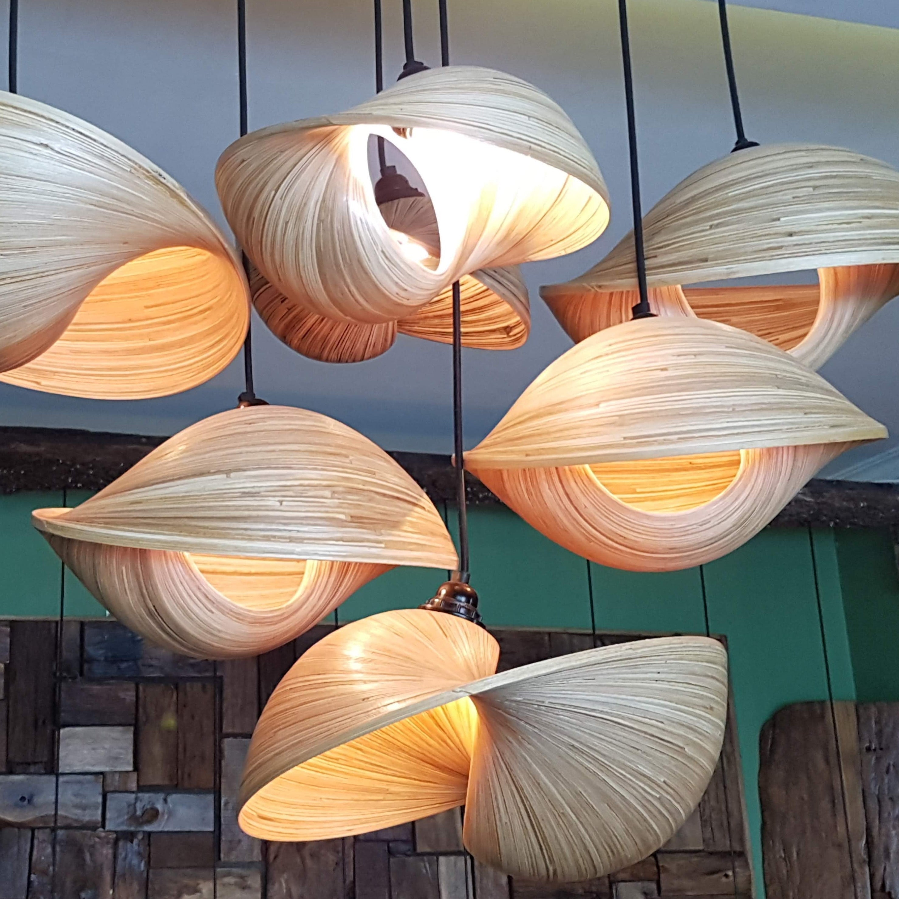 'Nautilus' Sustainable Laminated Bamboo Light Shade