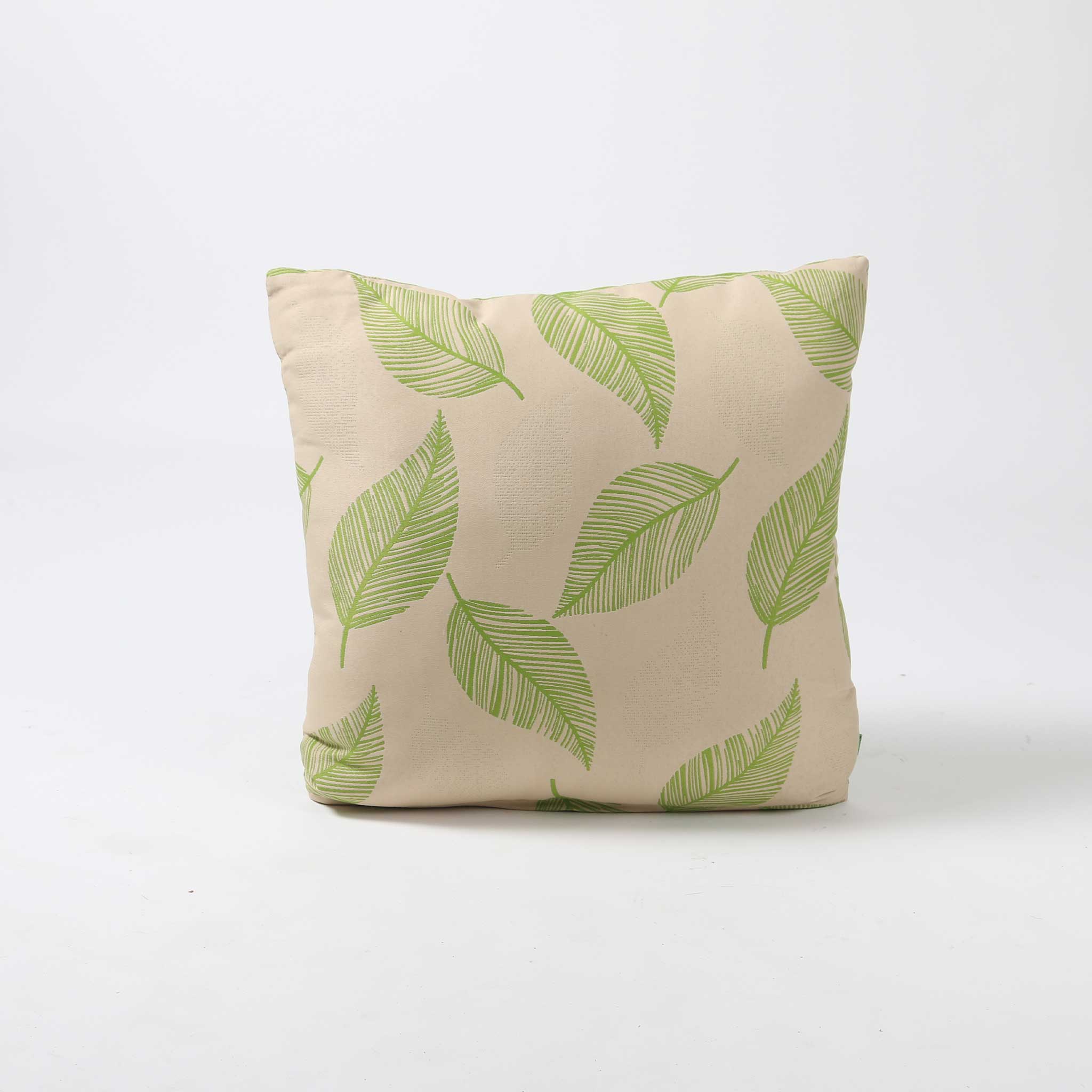 Outdoor Durable Cushion with Green Leaf Pattern
