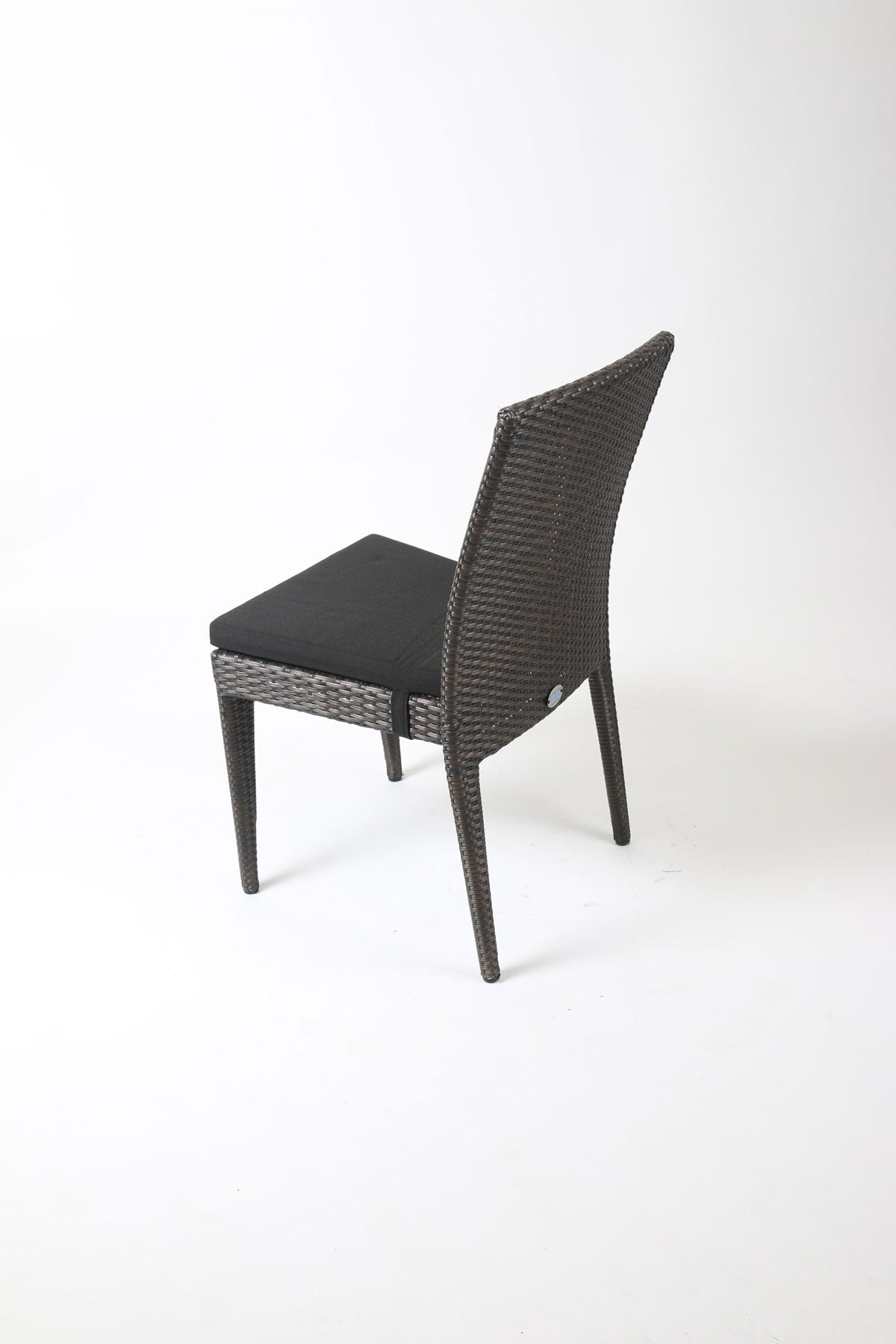 Outdoor Java Brown Wicker Dining Chair with Black Cushion