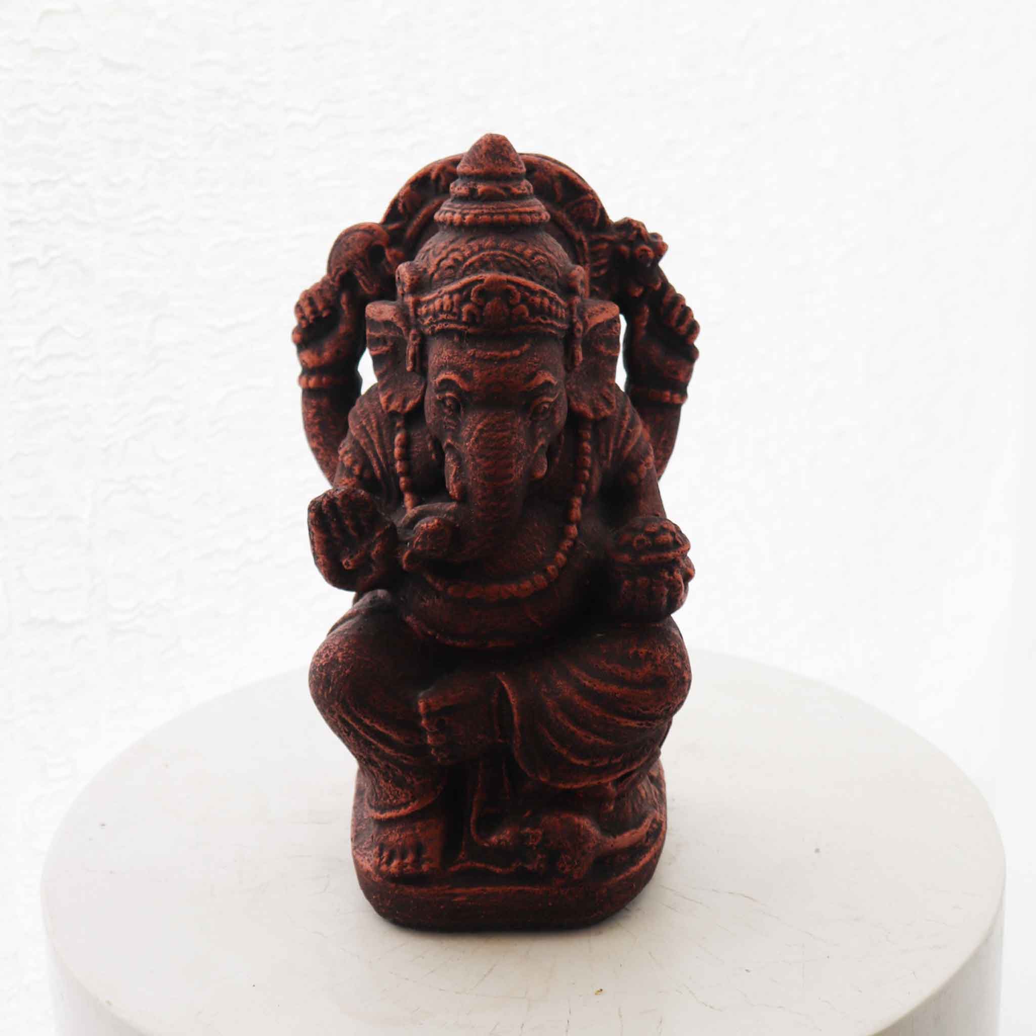 Ganesha Concrete Statue Red