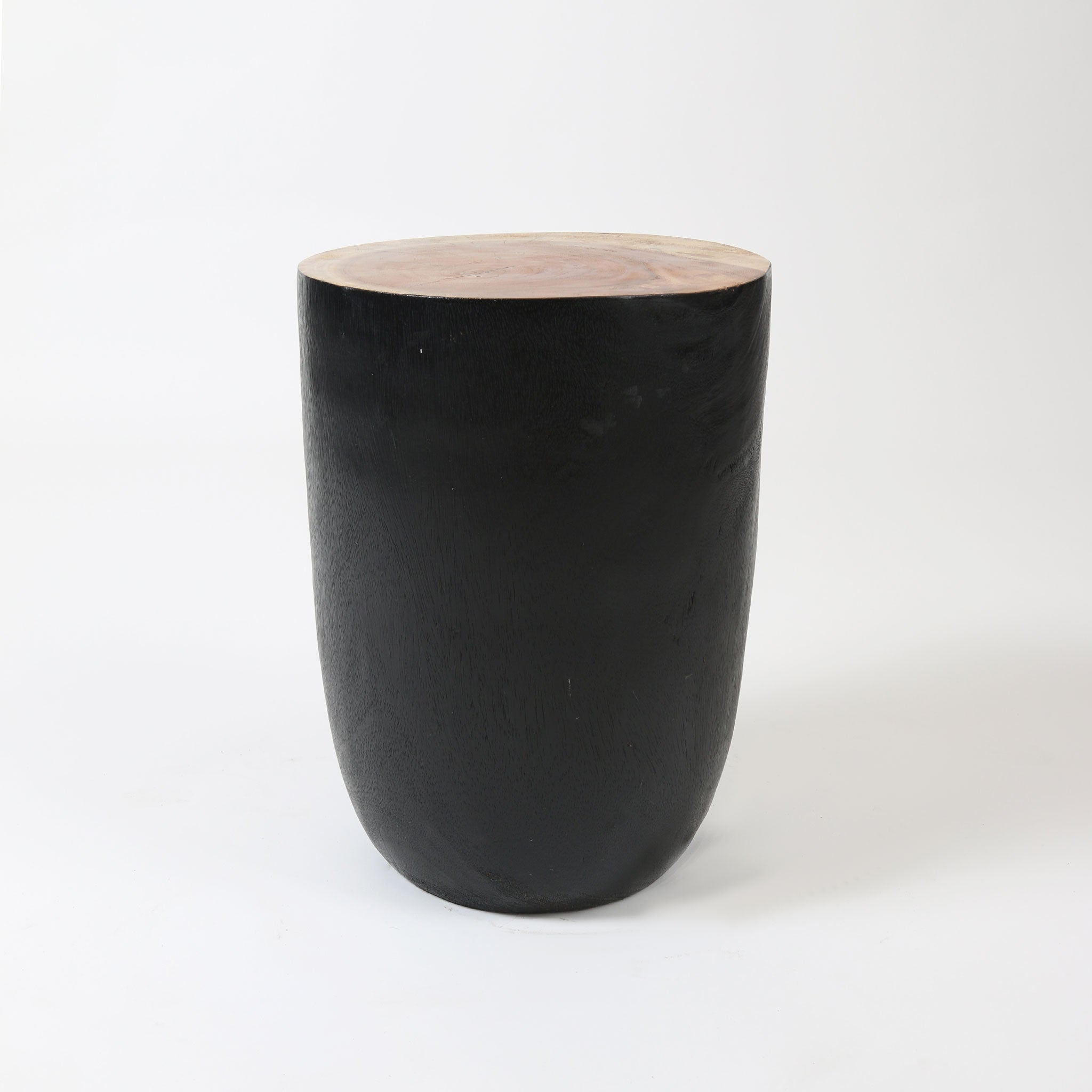 Round Wooden Cylinder Stool Black