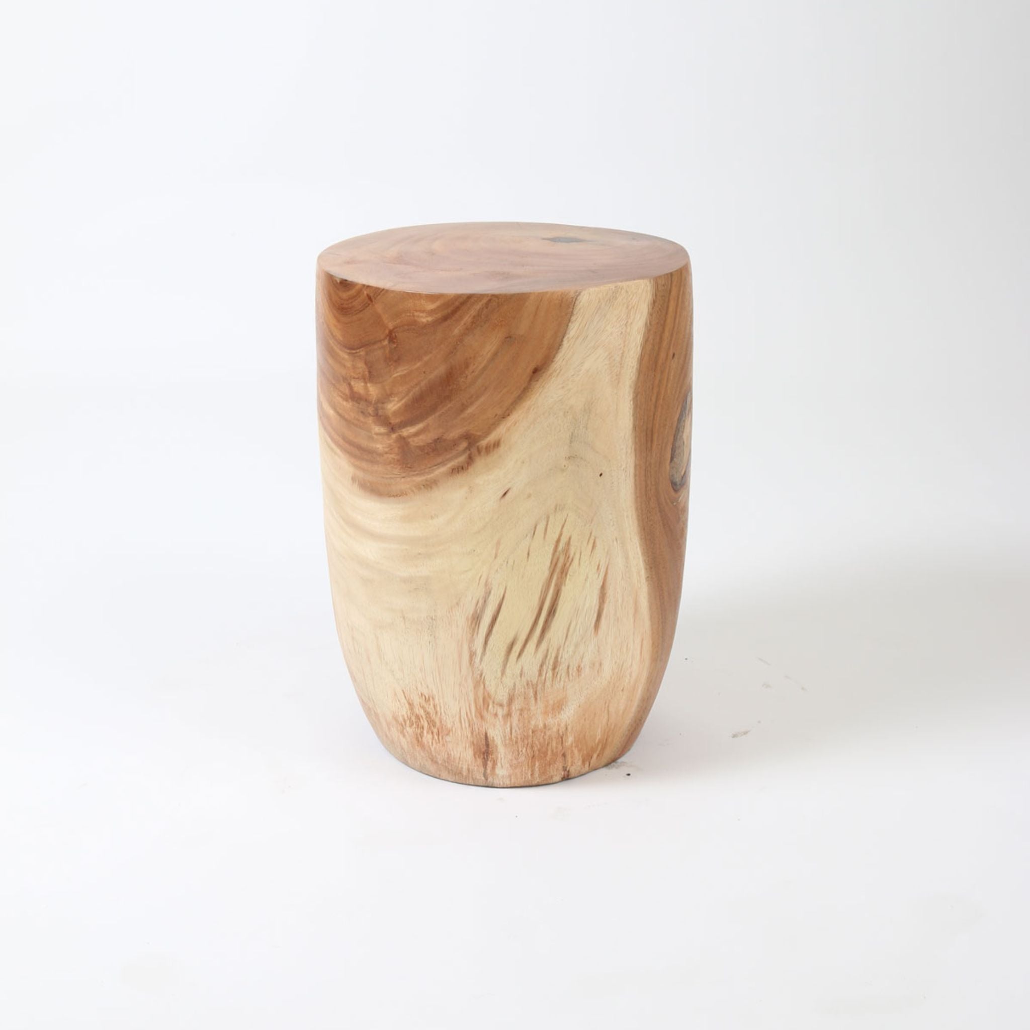 Round Wooden Cylinder Stool Natural