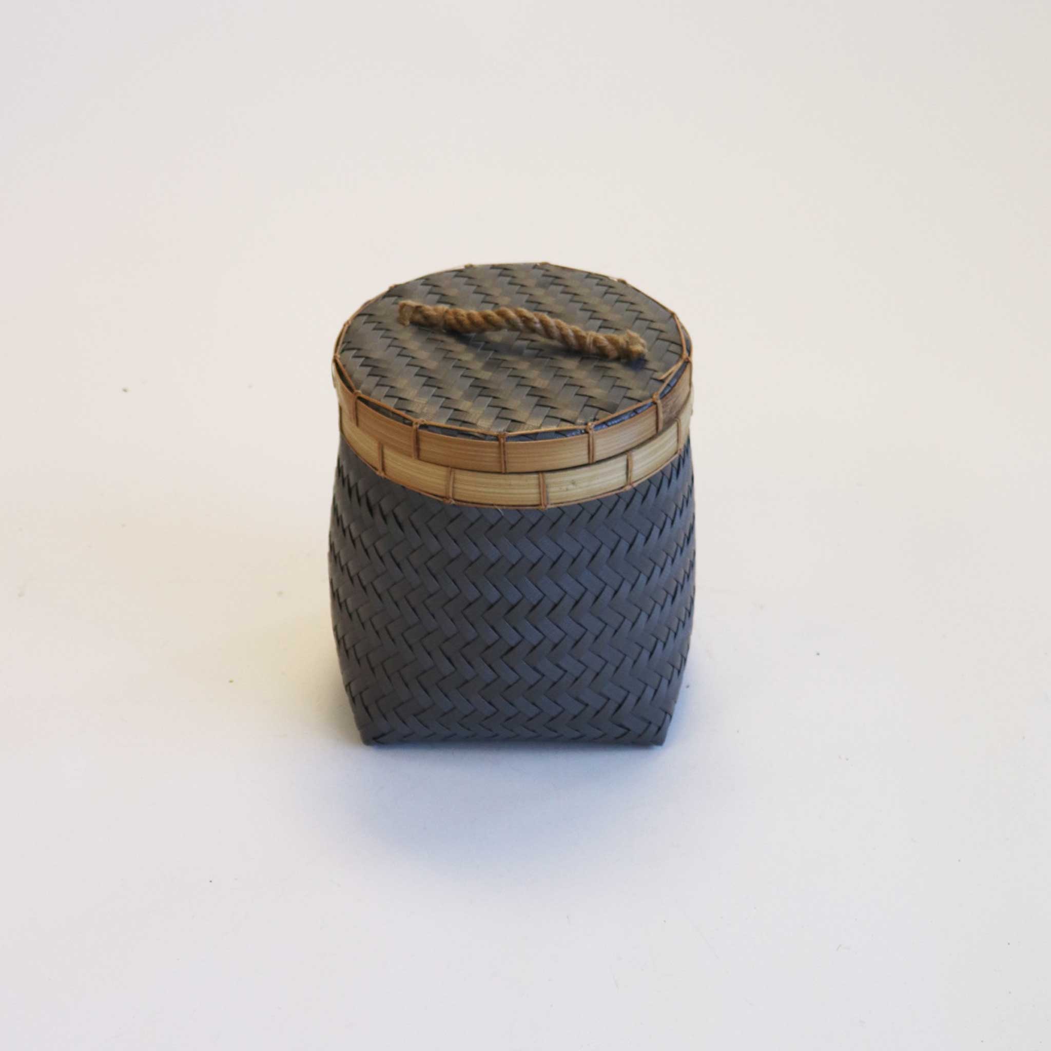 Small Charcoal Grey Basket with Lid