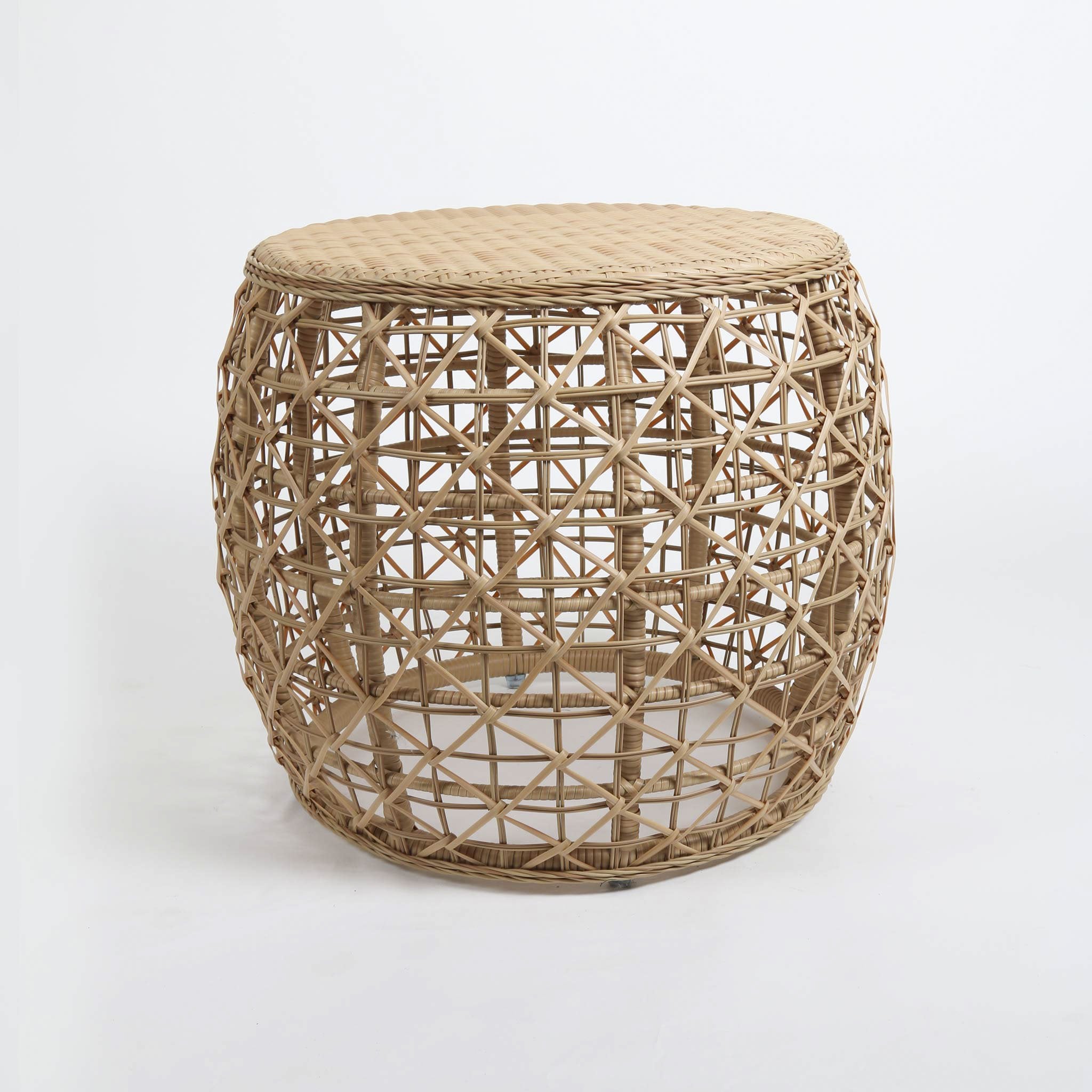 Synthetic Wicker Table with Glass Top
