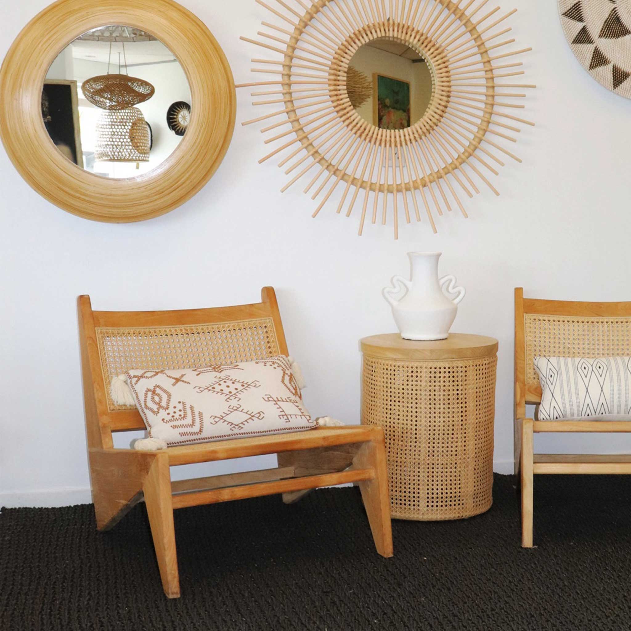 Teak and Rattan Occasional Chair