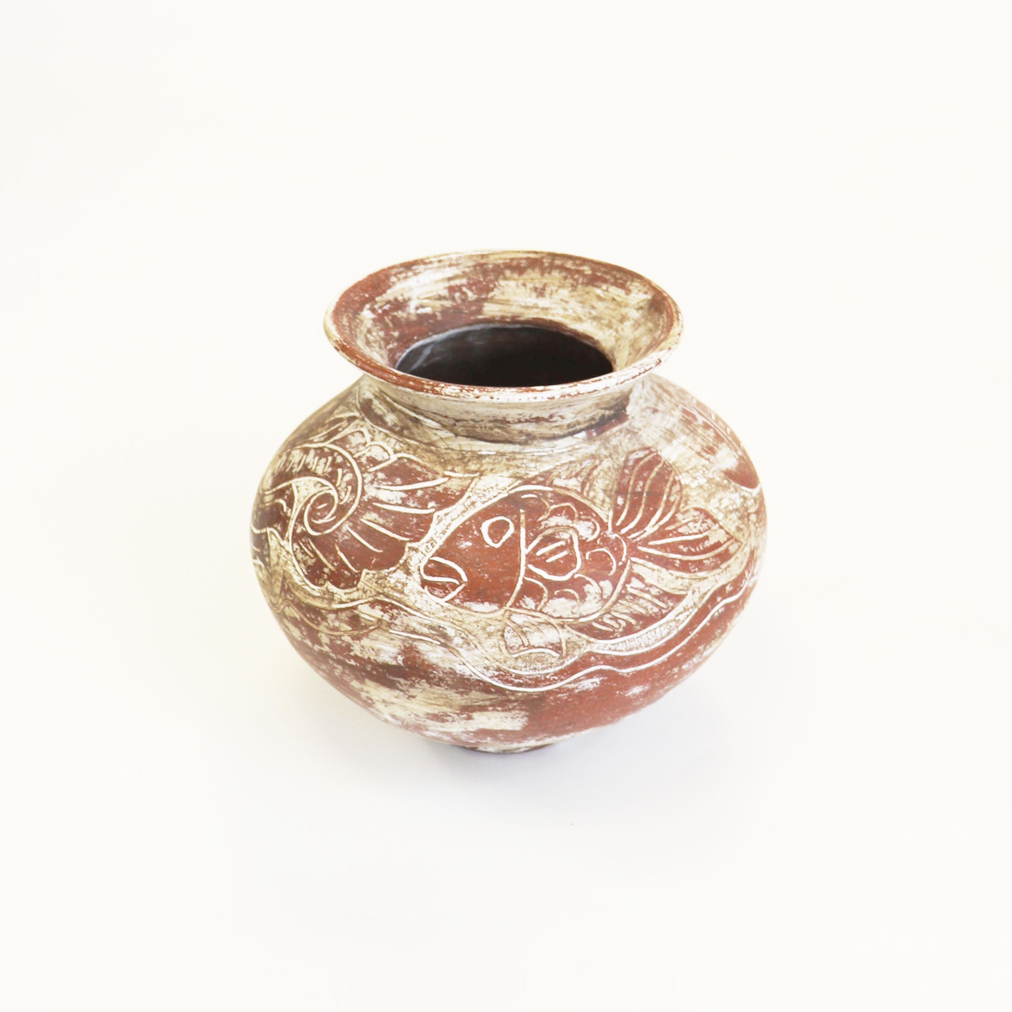 Terracotta Fish Pottery Vase