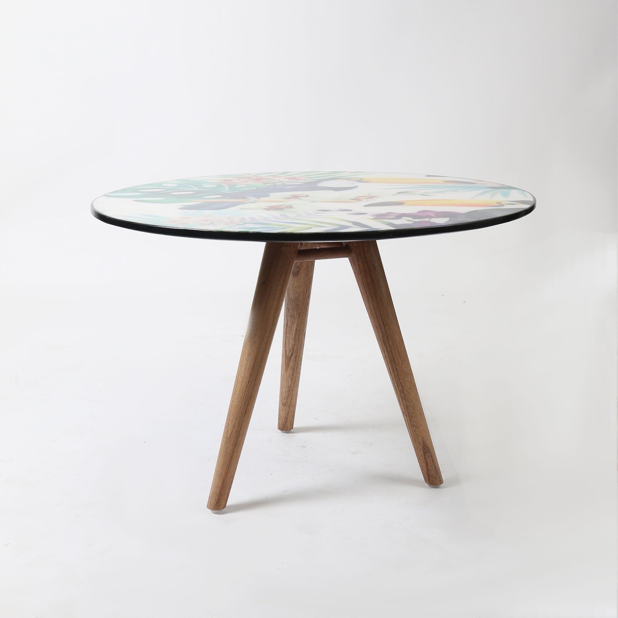 Toucan Resin Coffee Table With Three Mango Wood Legs