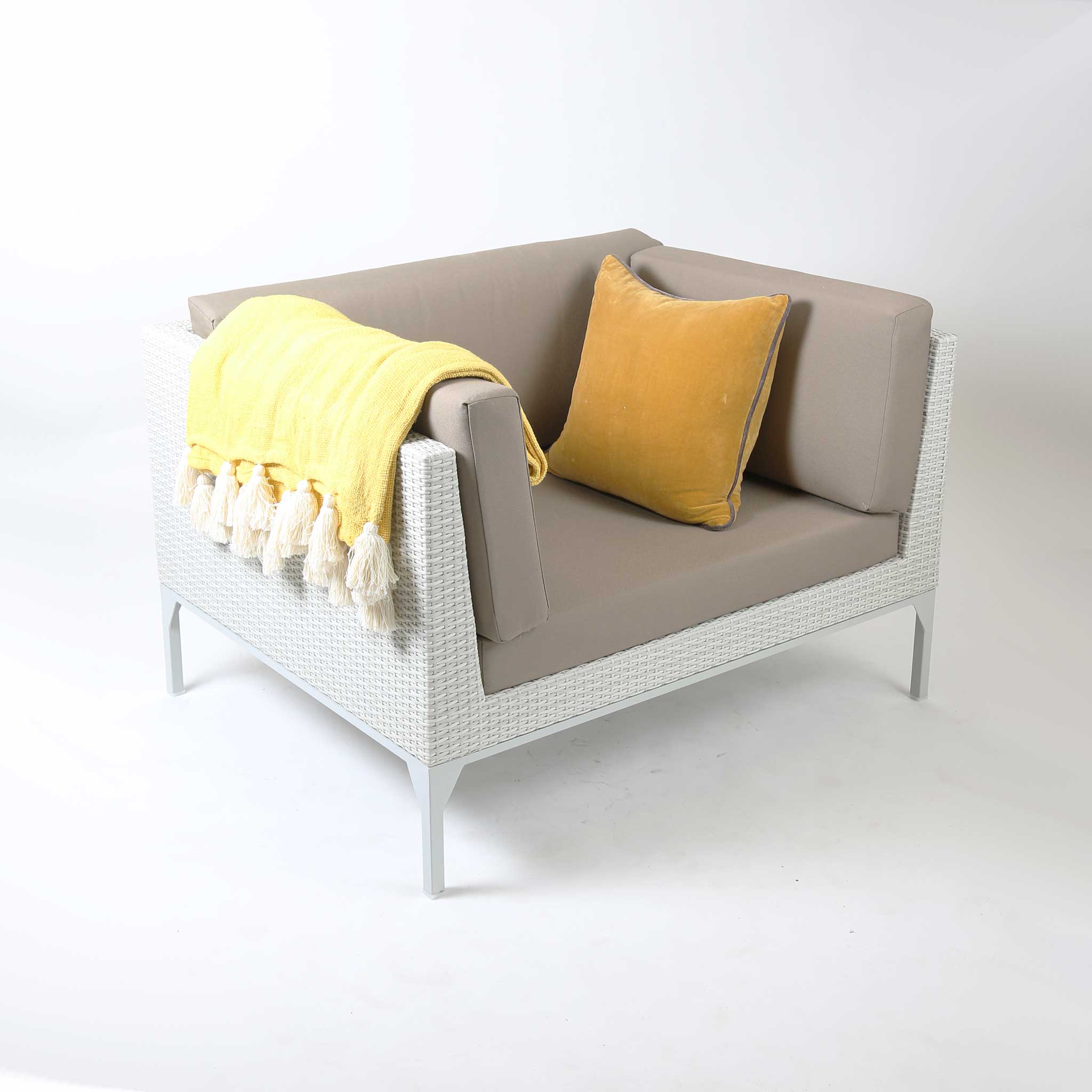 Wicker Deep Seated 'MU' Armchair with 'Sunproof' Cushions